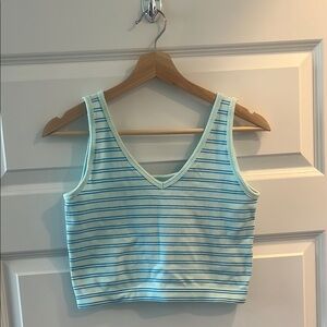 Striped Blue and White Women's Tank Top